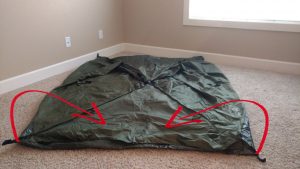 Lay backpacking tent flat